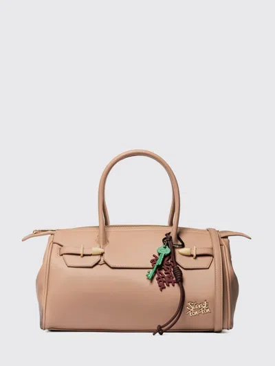 Secret Pon-pon Shoulder Bag Woman Color Leather In Brown