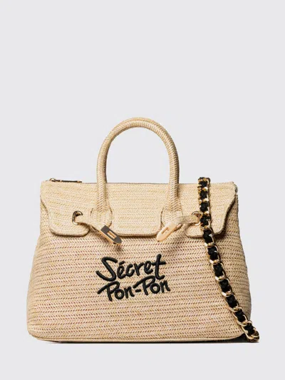 Secret Pon-pon Shoulder Bag Woman Color Natural In Brown