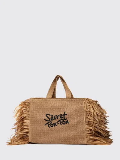 Secret Pon-pon Shoulder Bag Woman Color Natural In Brown