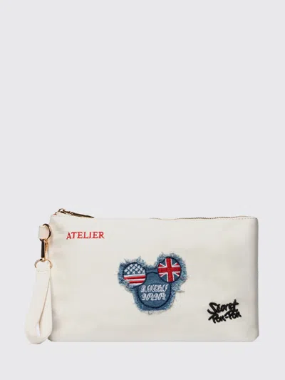 Secret Pon-pon Shoulder Bag Woman Color Ecru In Neutral