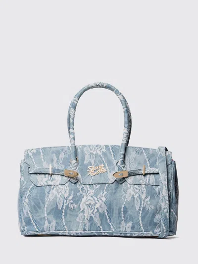 Secret Pon-pon Shoulder Bag Woman Color Gnawed Blue In Pink