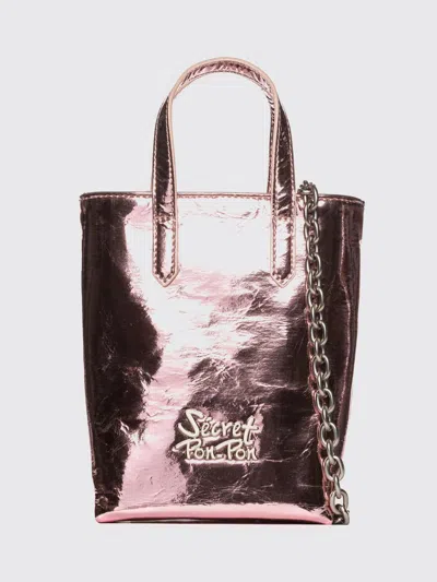 Secret Pon-pon Shoulder Bag Woman Color Copper Red In Pink