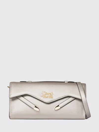 Secret Pon-pon Shoulder Bag Woman Color Platinum In Silver