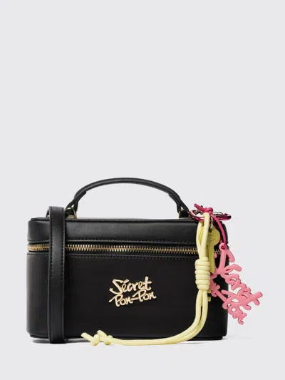 Secret Pon-pon Shoulder Bag Woman Color Black In White