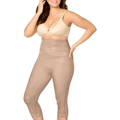 Secret Solutions High-waist Capri Shaper In Brown