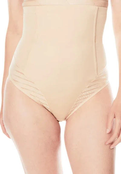Secret Solutions Shadow Stripe Shaper High-waist Brief In Neutral
