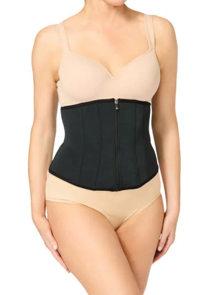 Secret Solutions Ultra Firm Flex Zip Corset Waist In Black