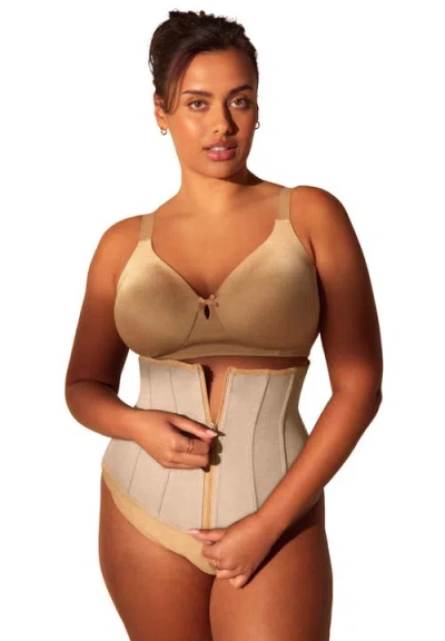 Secret Solutions Ultra Firm Flex Zip Corset Waist In Nude