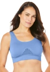 Secret Solutions Wireless Cooling Seamless Bra In Blue