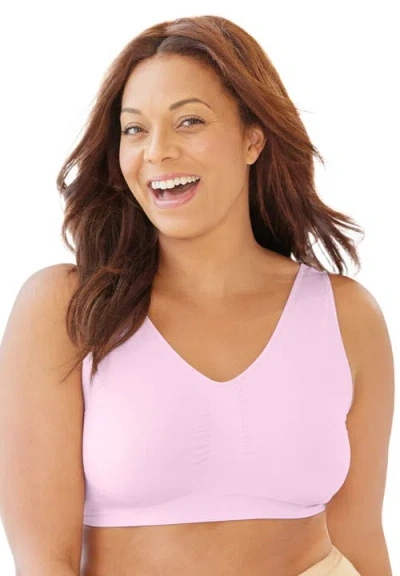 Secret Solutions Wireless Seamless Bra In Pink