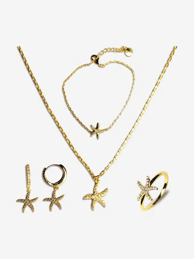 Secret Spoils Kids'  Girls 5 Piece Starfish Jewellery Set In Gold