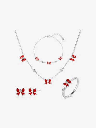 Secret Spoils Kids'  Girls Red Bow 5 Piece Jewellery Set