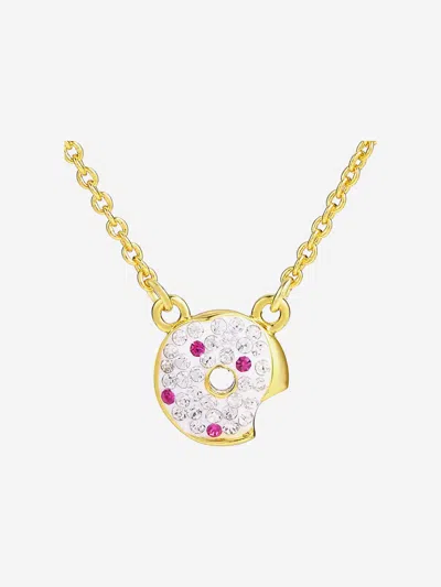 Secret Spoils Kids'  Girls White Doughnut Necklace In Gold