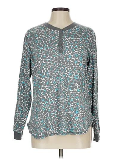 Pre-owned Secret Treasures Long Sleeve Henley Shirt In Teal