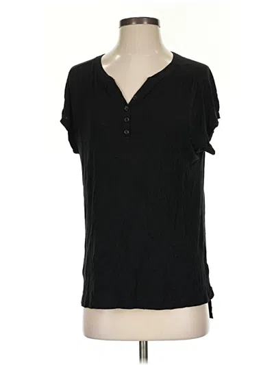 Pre-owned Secret Treasures Short Sleeve Blouse In Black