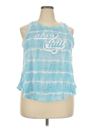 Pre-owned Secret Treasures Tank Top Blue Halter Neckline Tops