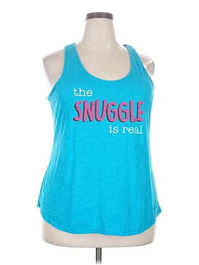 Pre-owned Secret Treasures Tank Top Teal Halter Neckline Tops