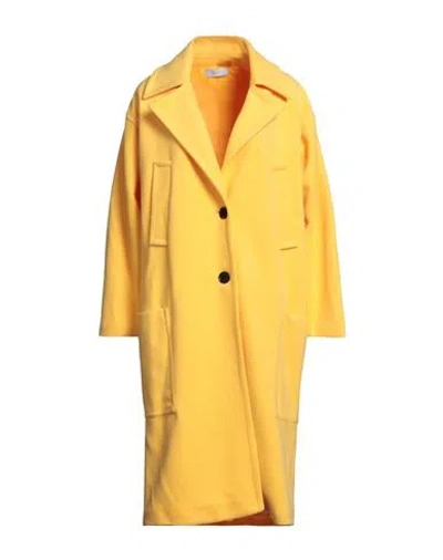 Secret Woman Coat Yellow Size 10 Polyester, Viscose