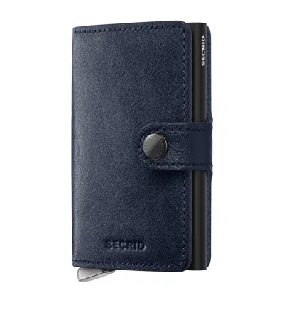 Secrid Basco Leather Miniwallet In Blue
