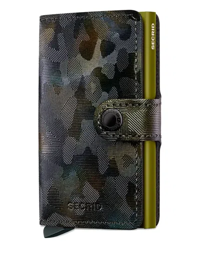 Secrid Camouflage Leather Cardholder In Green