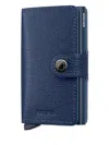 Secrid Leather Button Cardholder In Blue