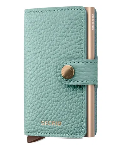Secrid Leather Button Cardholder In Green