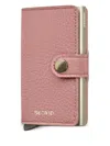 Secrid Leather Button Cardholder In Pink