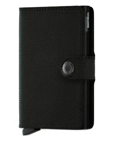 Secrid Leather Button Mini Wallet In Black