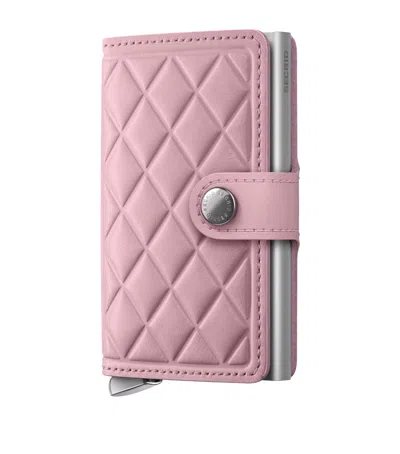 Secrid Leather Diamond-embossed Miniwallet In Pink