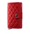 Secrid Leather Diamond-embossed Miniwallet In Red
