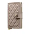 Secrid Leather Diamond-embossed Miniwallet In Sand