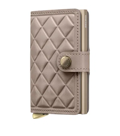 Secrid Leather Diamond-embossed Miniwallet In Sand