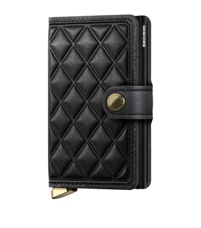 Secrid Leather Embossed Diamond Miniwallet In Black