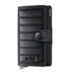 Secrid Leather Embossed Lines Miniwallet In Black