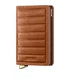 Secrid Leather Embossed Lines Slimwallet In Brown