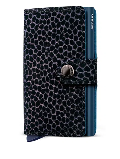 Secrid Leather Mini Wallet In Blue
