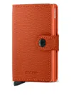Secrid Leather Mini Wallet In Orange