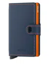Secrid Leather Orange-detail Cardholder In Blue