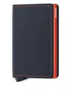 Secrid Leather Orange-edge Wallet In Blue