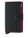 Secrid Leather Stitching Mini Wallet In Black