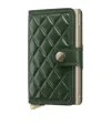 Secrid Medium Leather Embossed Diamond Miniwallet In Green