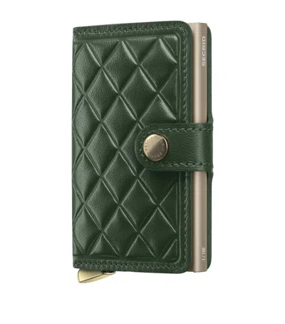 Secrid Medium Leather Embossed Diamond Miniwallet In Green