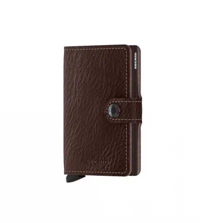 Secrid Men's Compact Mini Wallet In Vegetable Tanned Espresso Brown In Multi