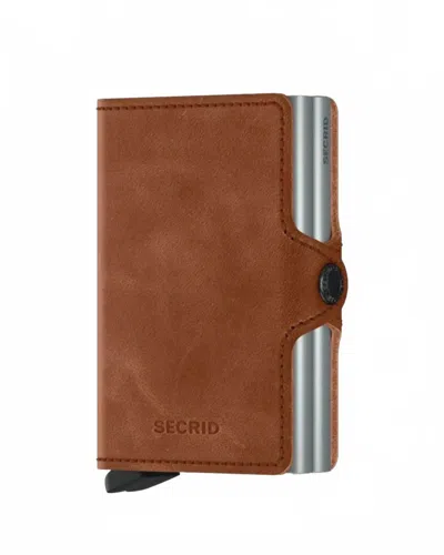 Secrid Men's Compact Twin Wallet In Vintage Cognac Silver In Multi
