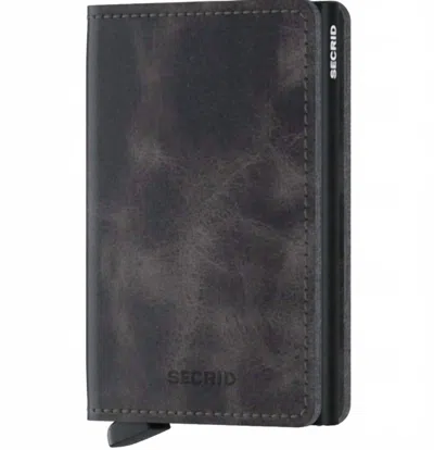 Secrid Men's Slim Wallet In Vintage Grey-black In Multi