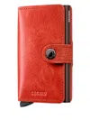 Secrid Miniwallet Leather Button Cardholder In Orange