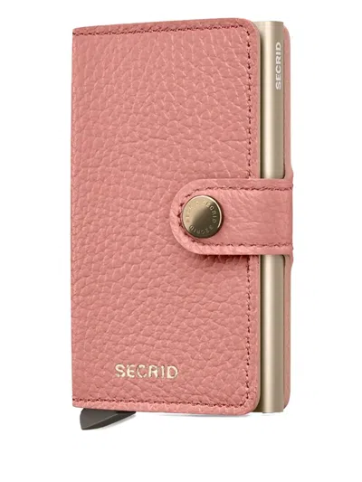Secrid Pebble-leather Mini Wallet In Pink