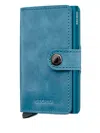 Secrid Press-button Leather Miniwallet In Blue