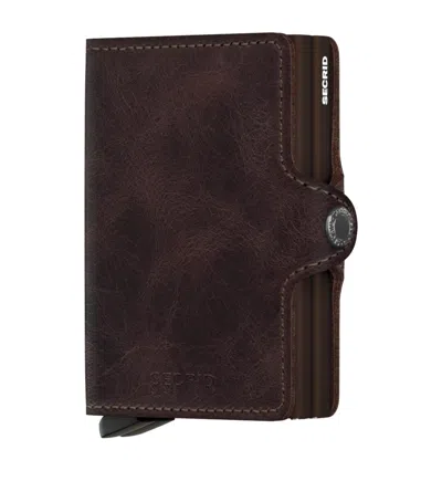 Secrid Vintage Leather Twinwallet In Brown