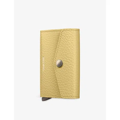 Secrid Womens Butter Yellow Envelope Pebble Leather Wallet